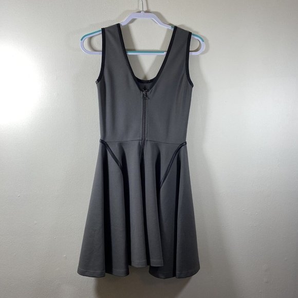 Mackage Collection Dress Size 4 Fit And Flare Exposed Zip Dress Leather Trim - Picture 3 of 7